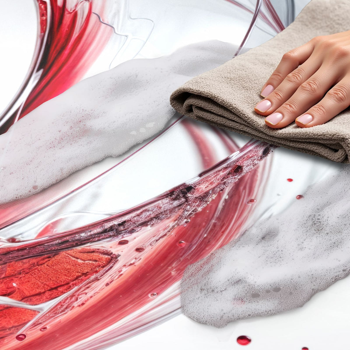Bodenschonender Küchenläufer nach Maß mit Motiv Rotwein Spritzer, einfach zu reinigen