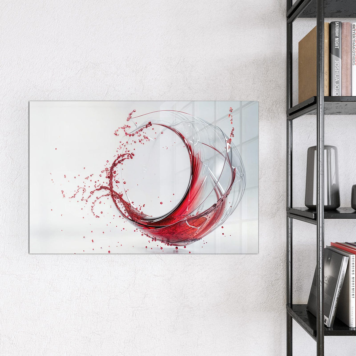 Magnettafel - Wirbelnder Rotwein – Rotwein wirbelt im schwingenden Glas
