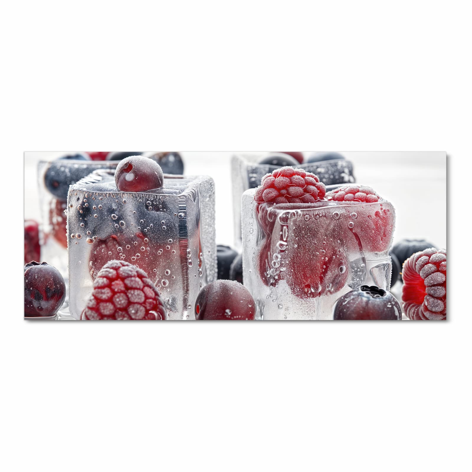 Geräuschdämpfender Küchenteppich mit Motiv Gefrorene Beeren in Frontansicht