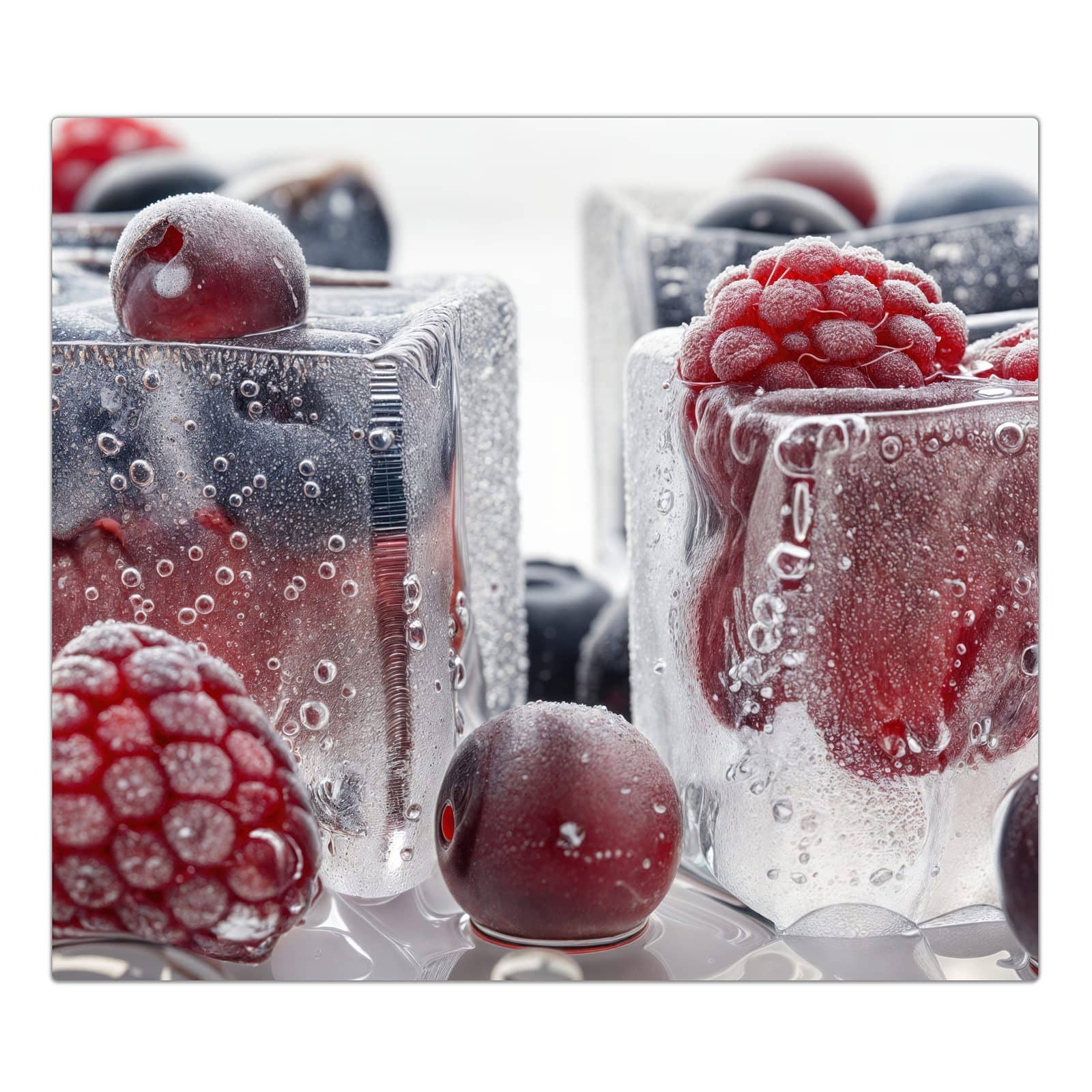 1-teilige Ceranfeld Abdeckungen mit Gefrorene Beeren-Motiv in der Frontansicht #grösse_1-Teilig (60x52cm)