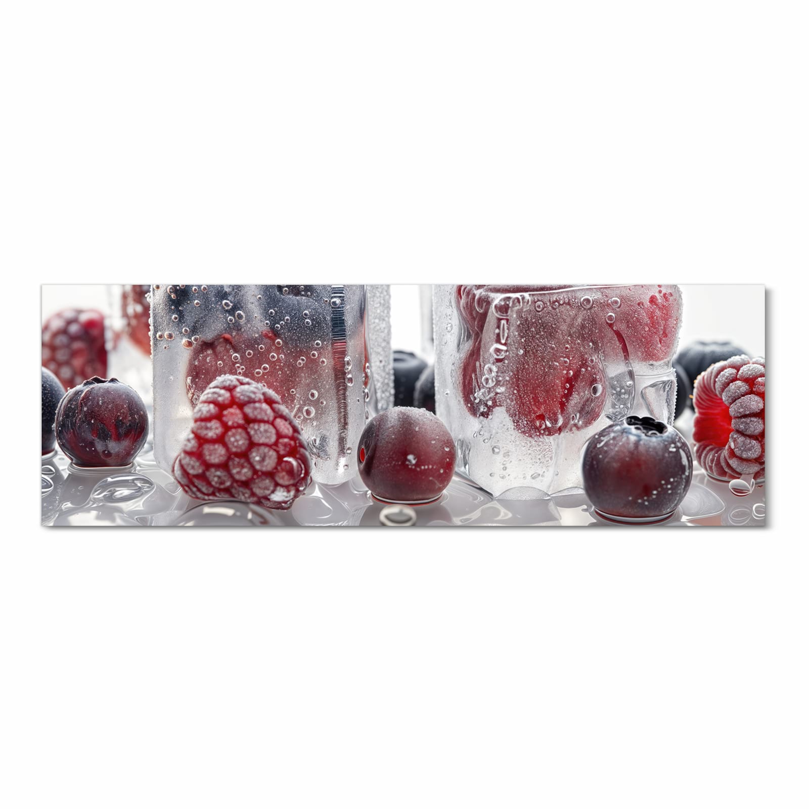 Abriebfester rutschfester Küchenteppich mit Motiv Gefrorene Beeren in Frontansicht