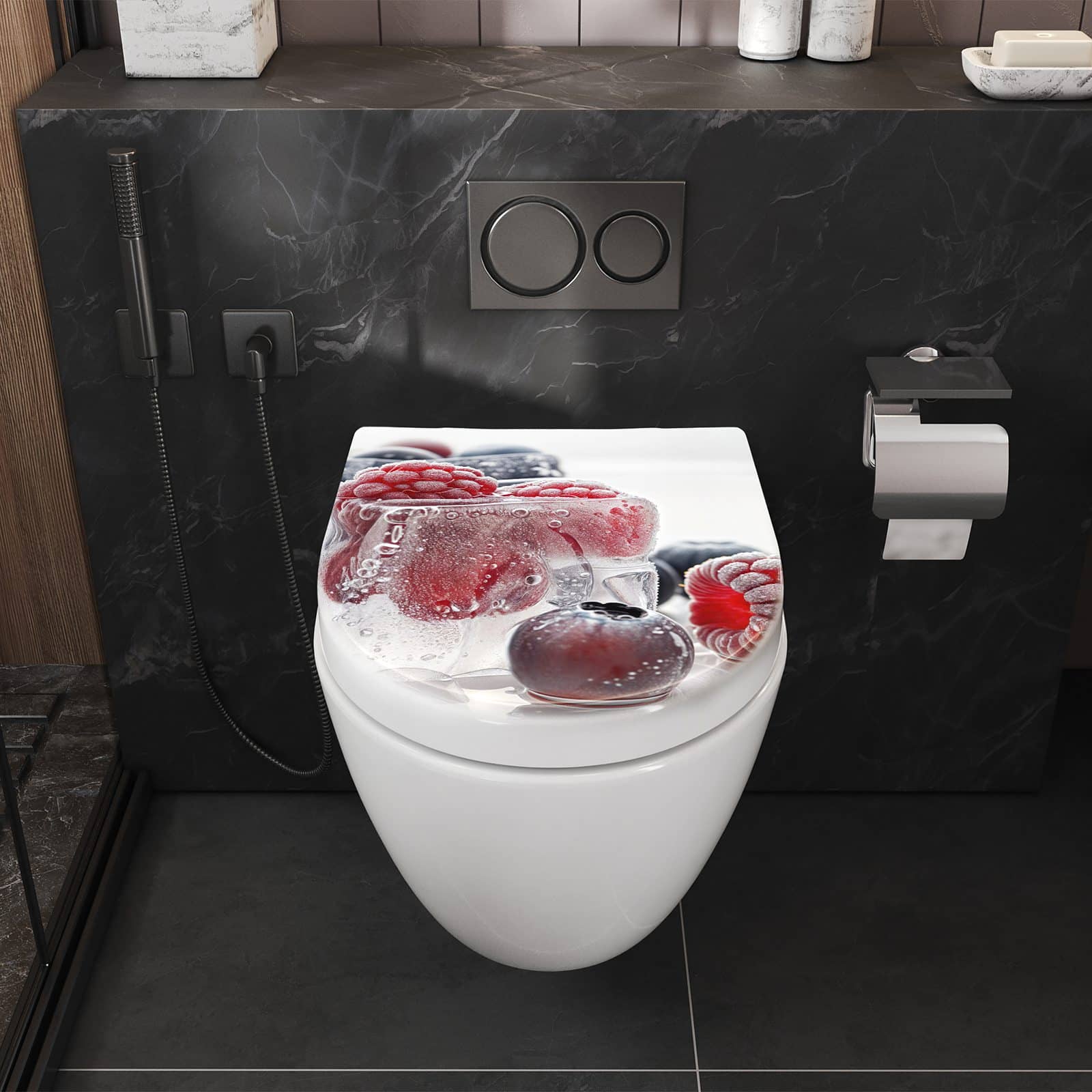 WC-Sitz mit Absenkautomatik Gefrorene Beeren