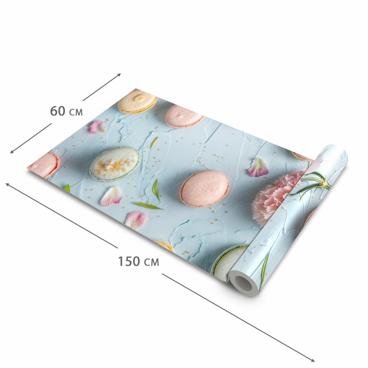 UV-beständiger Küchenvorleger mit Motiv Französische Macarons in der Größe 80x250 cm