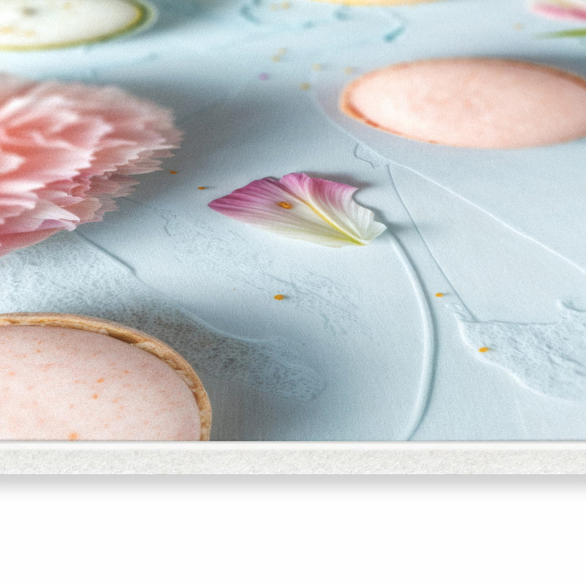 Waschbarer Küchenläufer mit Motiv Französische Macarons in seitlicher Ansicht