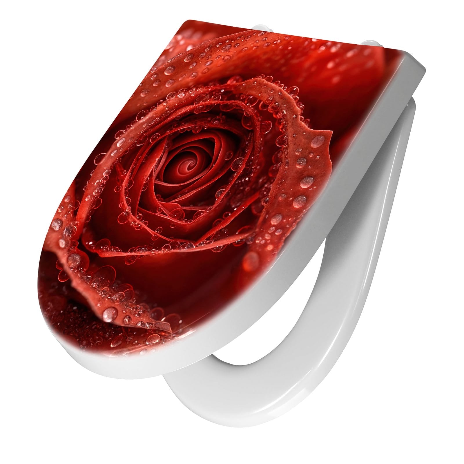 WC-Sitz mit Absenkautomatik Wassertropfen Rose