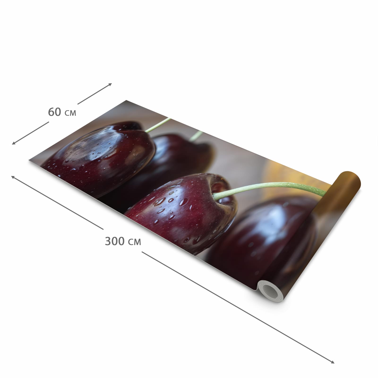 Schmutzabweisender Küchenläufer mit Motiv Frische Kirschen in der Grösse 80x200 cm