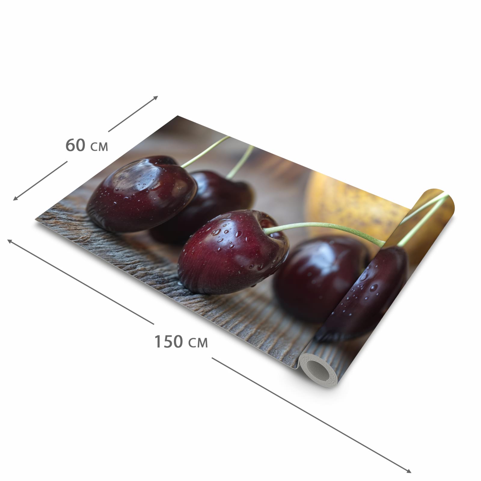 Rutschfester Küchenläufer mit Motiv Frische Kirschen, einfach zu reinigen