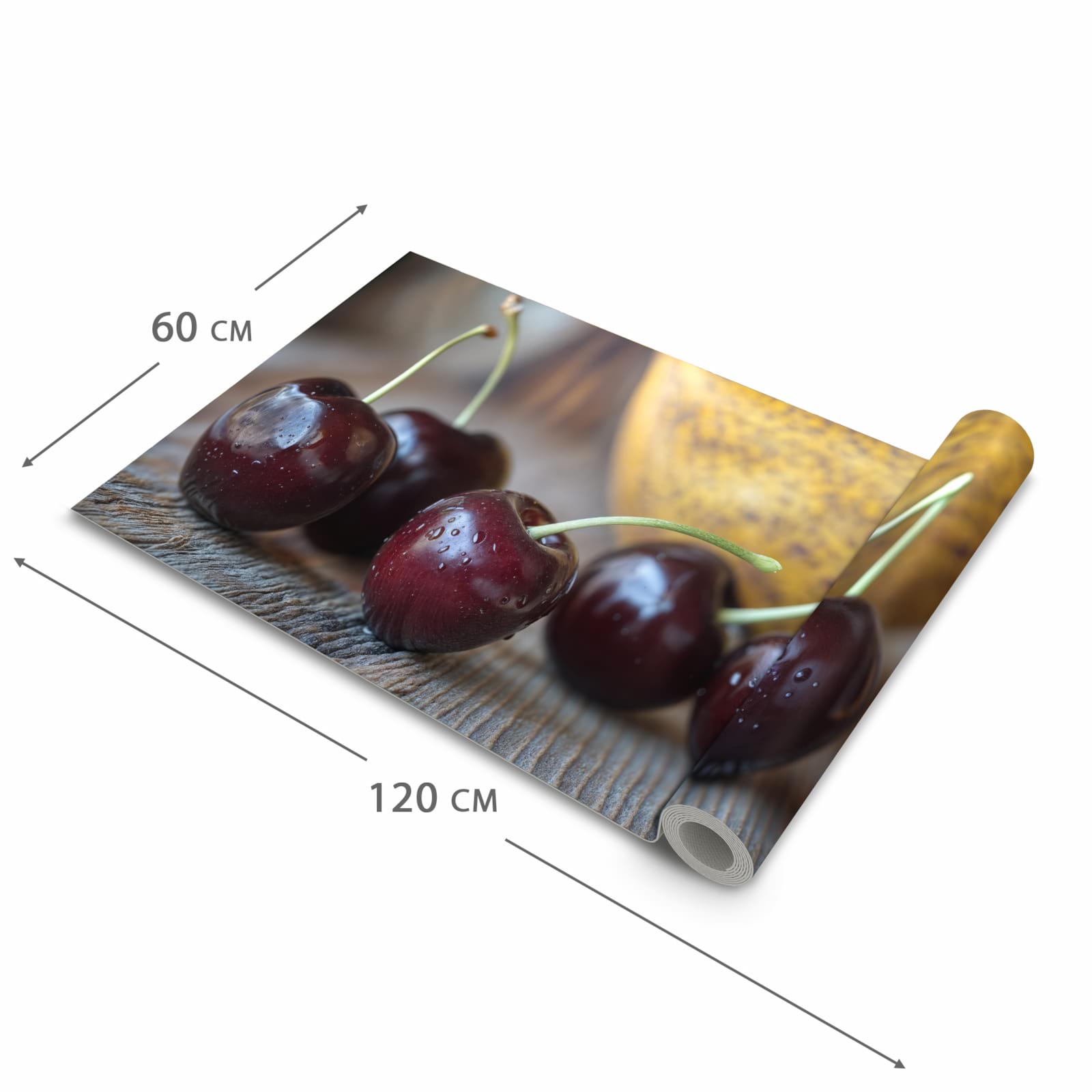 Abwaschbarer Küchenteppich mit Motiv Frische Kirschen für komfortables Stehen