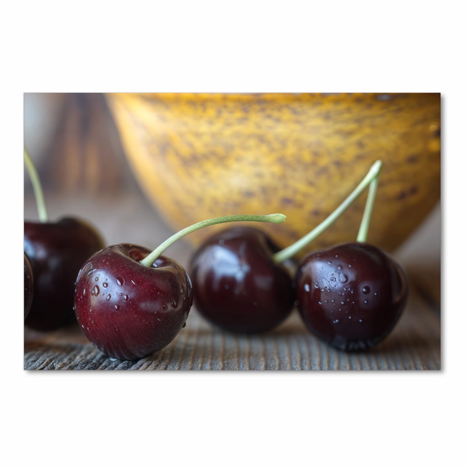 Zeitsparender Küchenteppich mit Motiv Frische Kirschen in Frontansicht