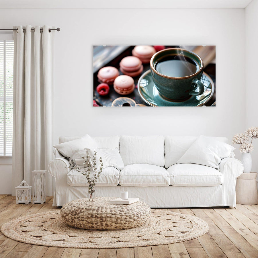 Maße Wandbild - Kaffee mit Macarons - Querformat