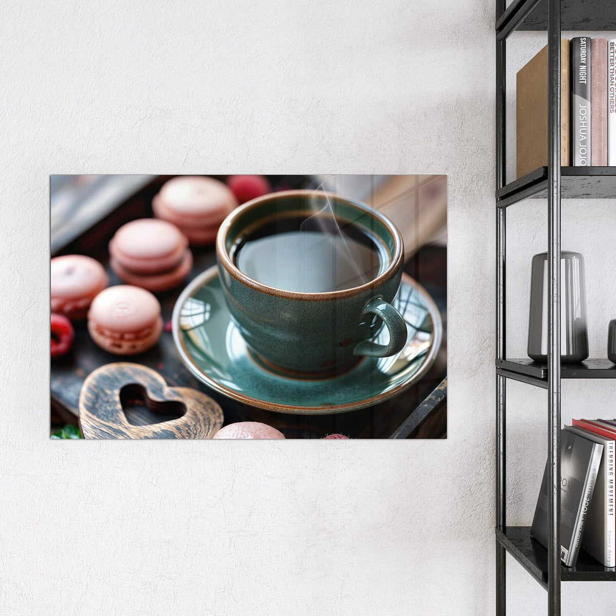9 Größen – von 30 × 30 bis 120 × 90 cm – Magnettafel - Kaffee mit Macarons
