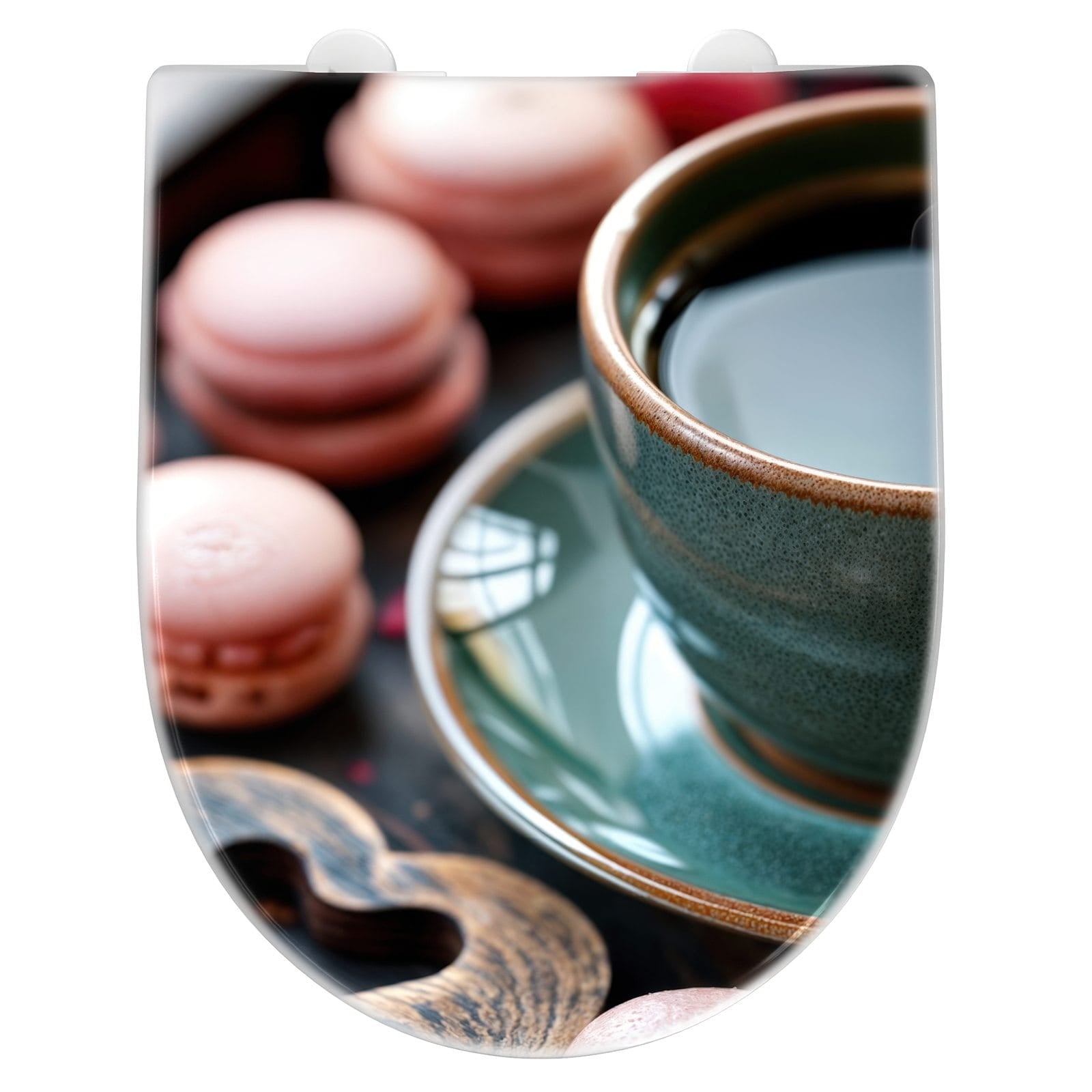 WC-Sitz mit Absenkautomatik Kaffeepause Macarons
