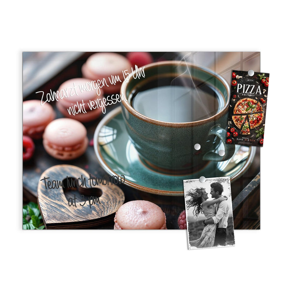 Maße Magnettafel - Kaffee mit Macarons