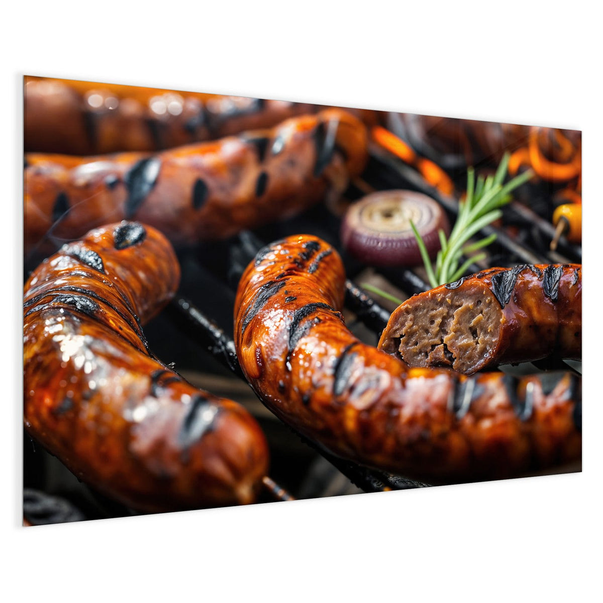 4 mm Glas statt lackiertem Blech – Magnettafel - Bratwurst vom Grill