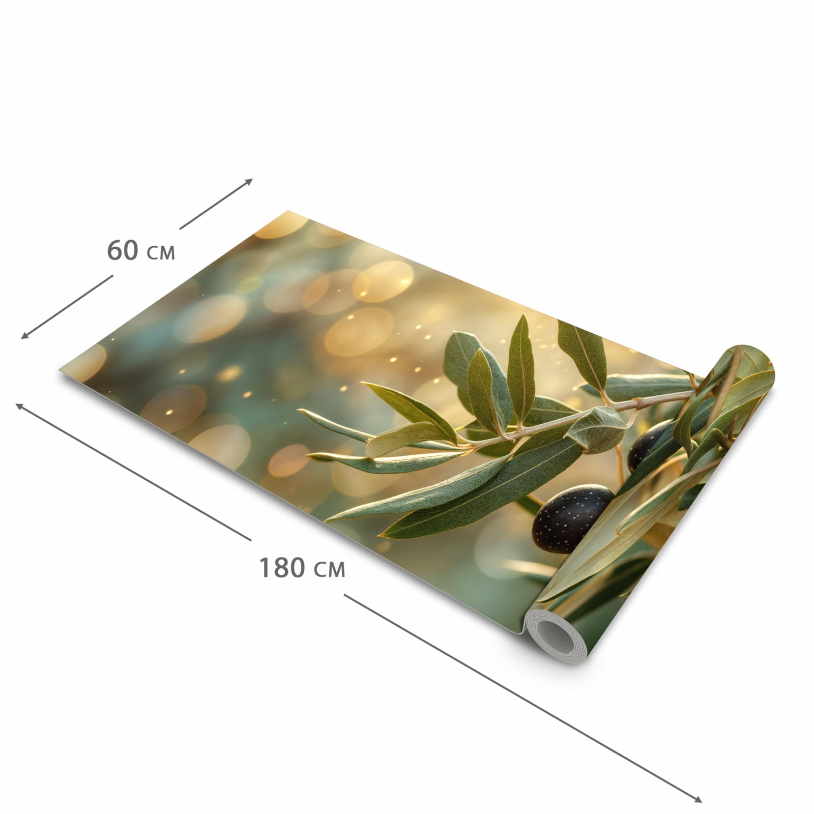 Küchenteppich mit Motiv Olivenzweig in der Grösse 60x90 cm für Ordnung & Übersicht