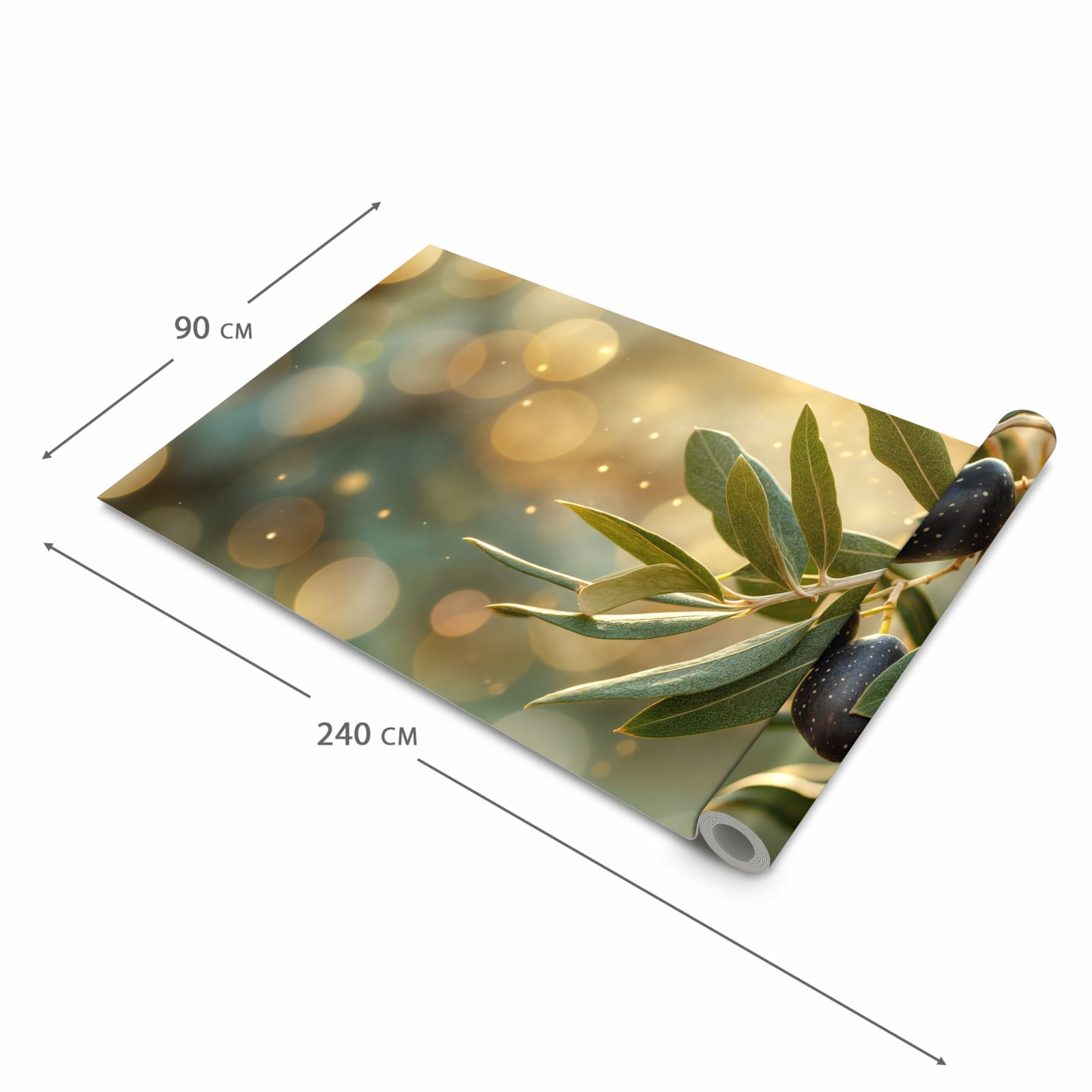 Wasserabweisender Küchenvorleger mit Motiv Olivenzweig in der Grösse 60x90 cm