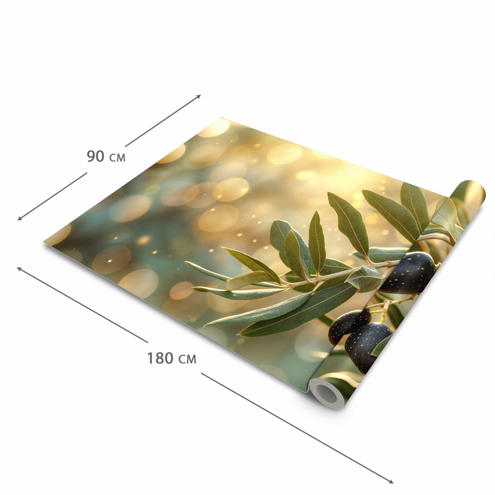 Komfortabler Küchenteppich mit Motiv Olivenzweig in der Grösse 60x90 cm