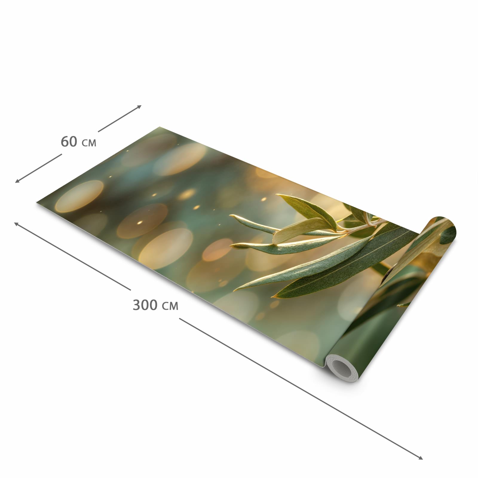 Formstabiler Küchenteppich mit Motiv Olivenzweig in der Grösse 60x90 cm