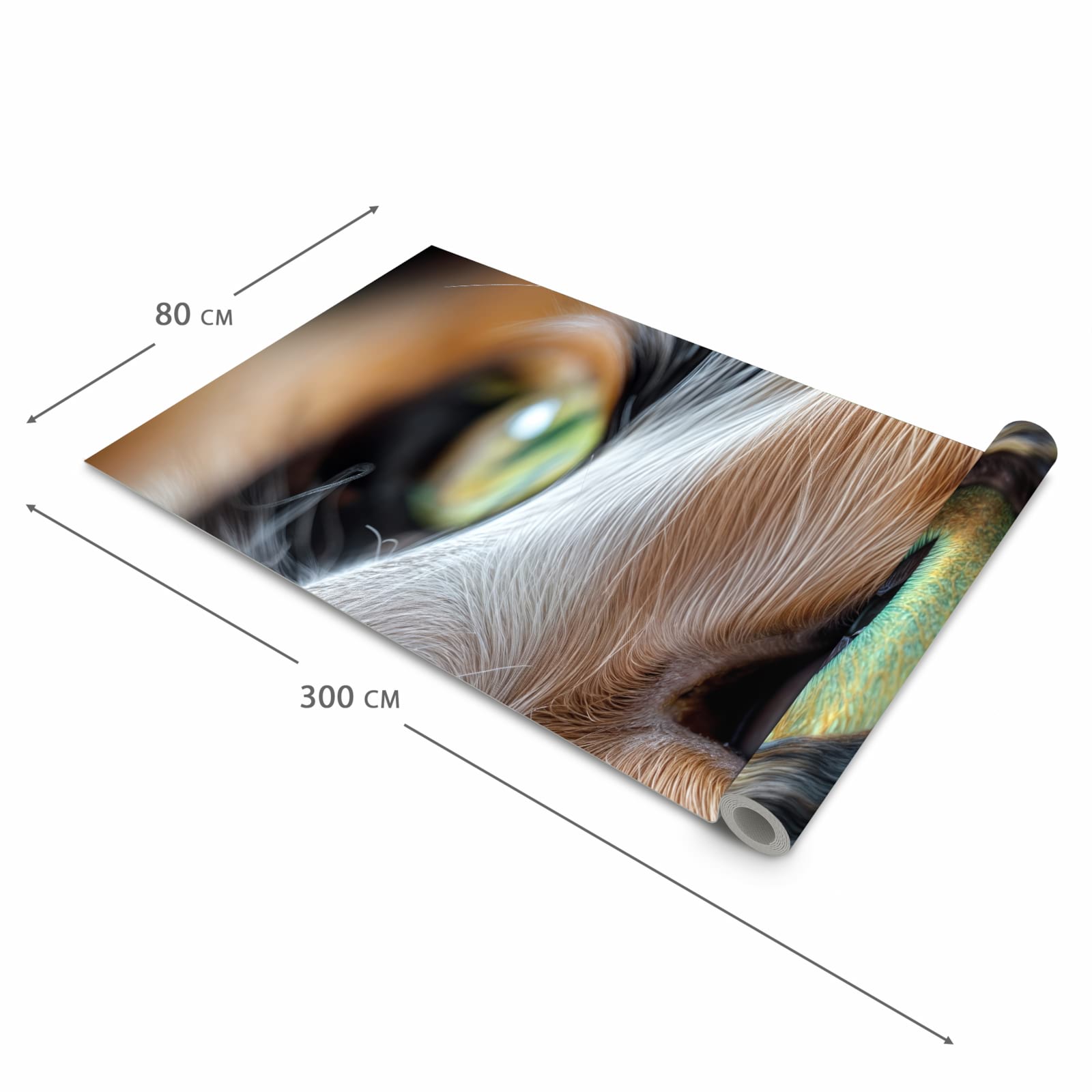 Waschbarer moderner Küchenläufer mit Motiv Katzenaugen in der Grösse 60x300 cm