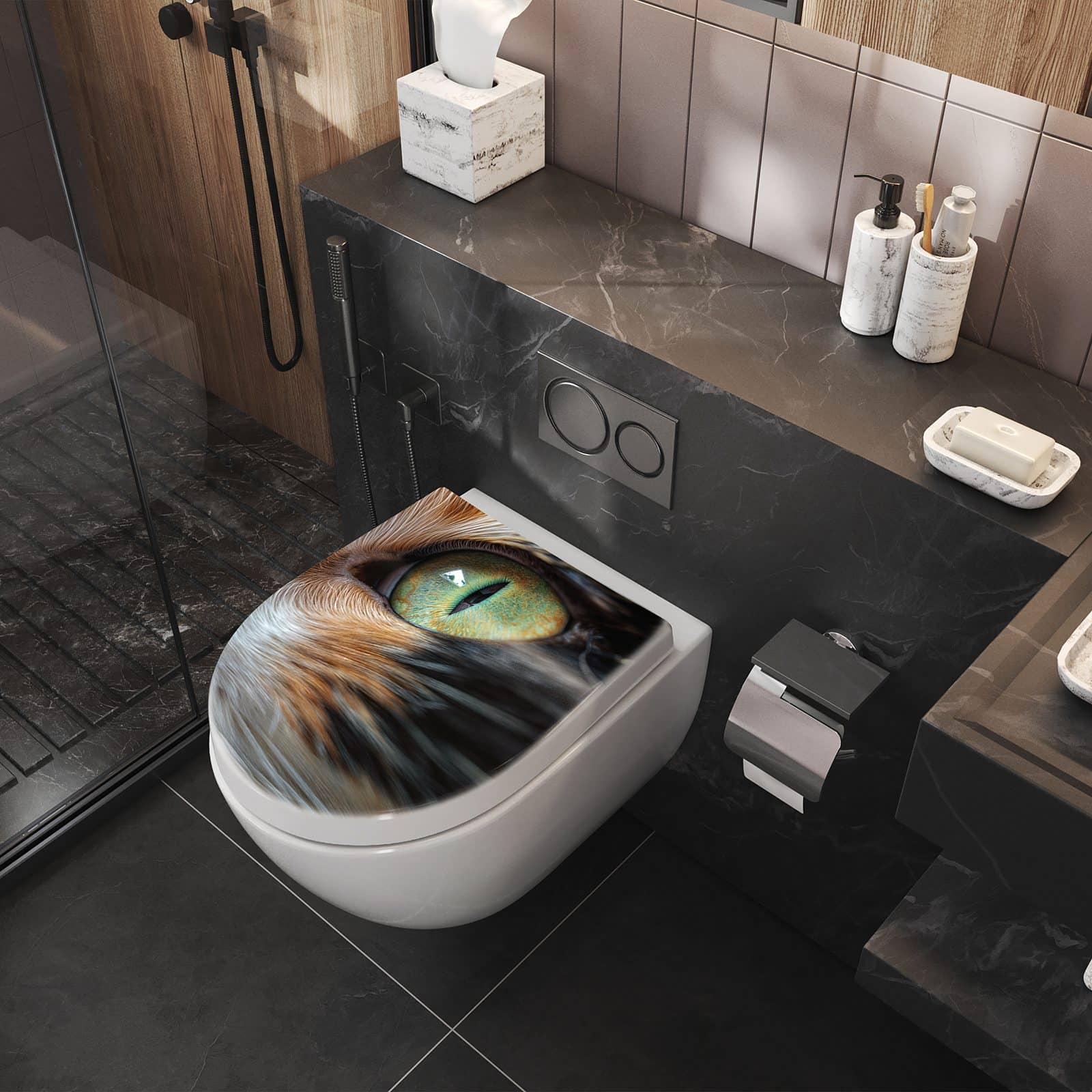 WC-Sitz mit Absenkautomatik Katzenaugen