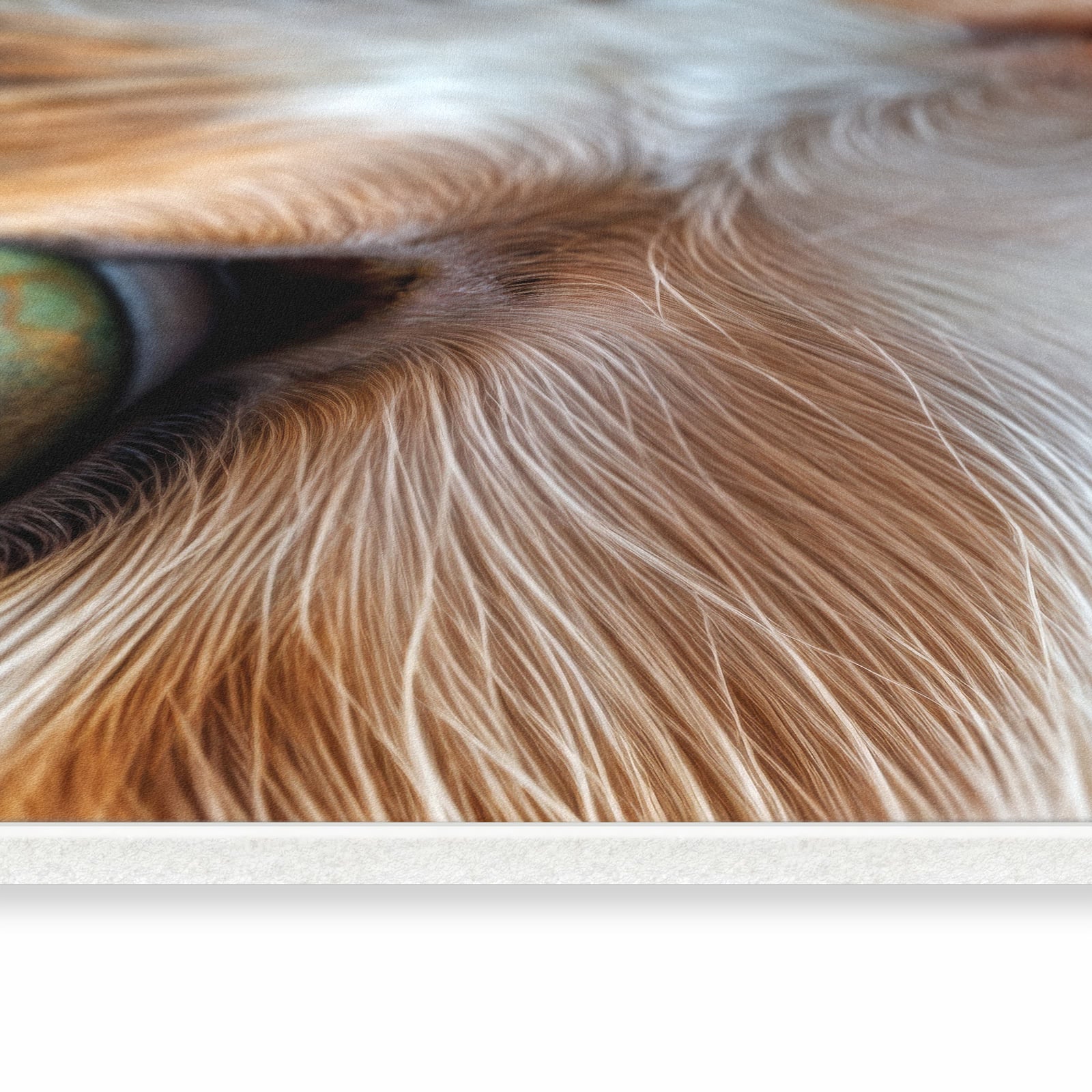 Komfortabler Küchenteppich mit Motiv Katzenaugen in seitlicher Ansicht