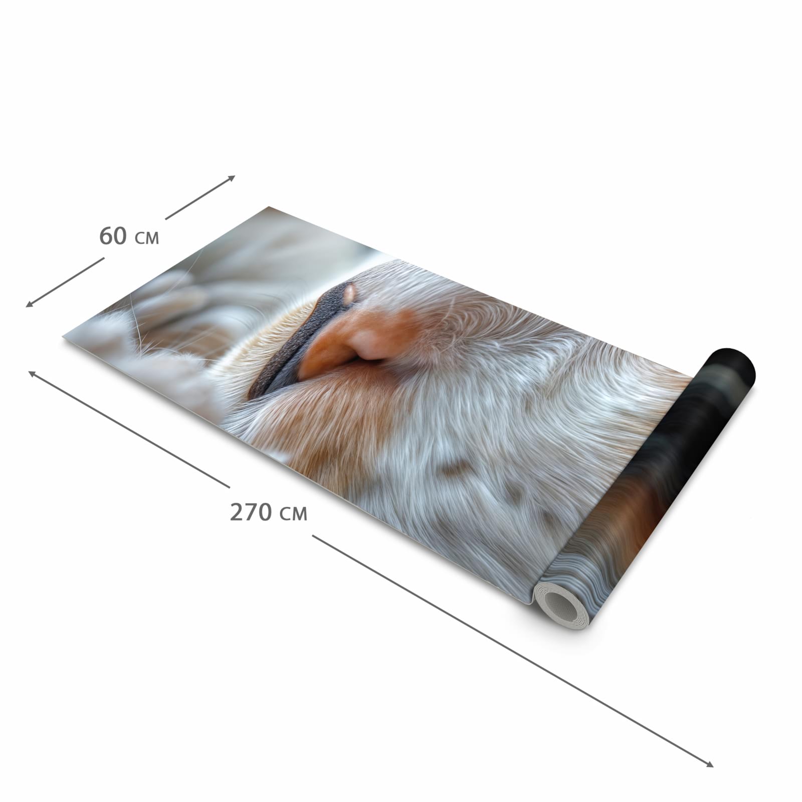 Komfortabler rutschfester Küchenläufer mit Motiv Katzenaugen in der Größe 60x300 cm