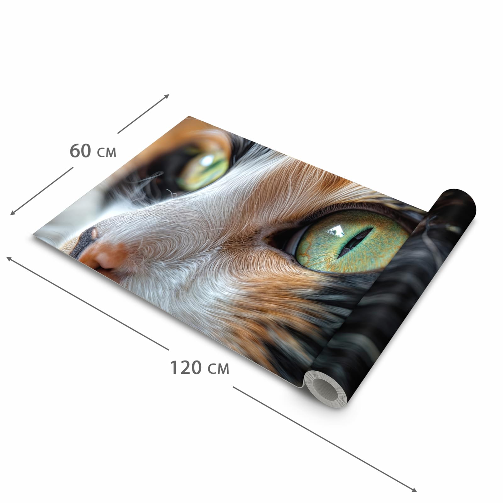 Geruchsneutraler Küchenläufer mit Motiv Katzenaugen in der Grösse 60x300 cm