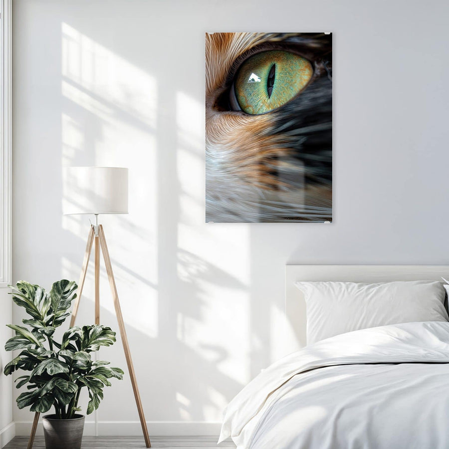Maße Wandbild - Grünäugige Katze - Hochformat
