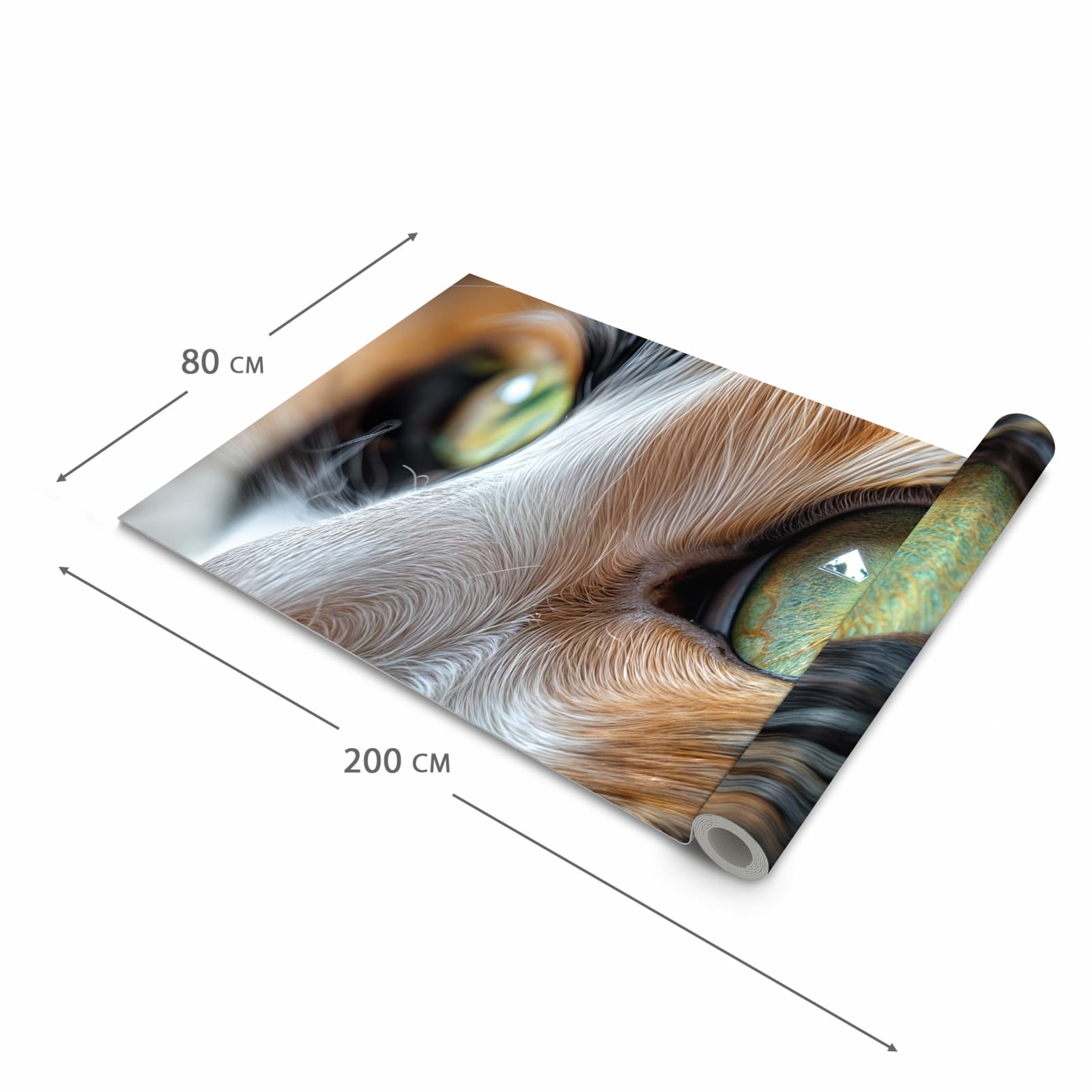 Moderner Küchenläufer mit Motiv Katzenaugen in der Grösse 60x300 cm - angenehme Haptik