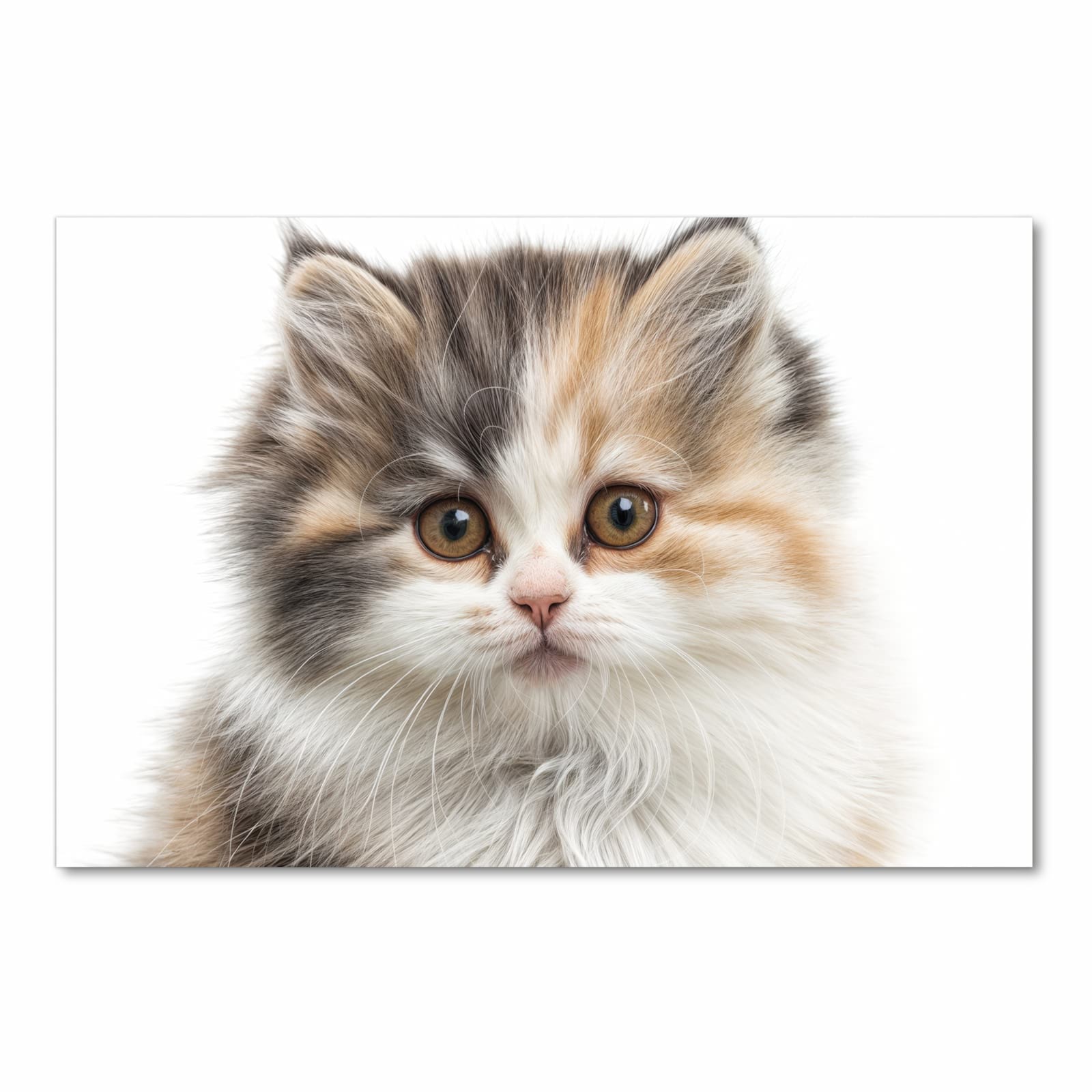 Langlebiger waschbarer Küchenläufer mit Motiv Flauschige Katze in Frontansicht