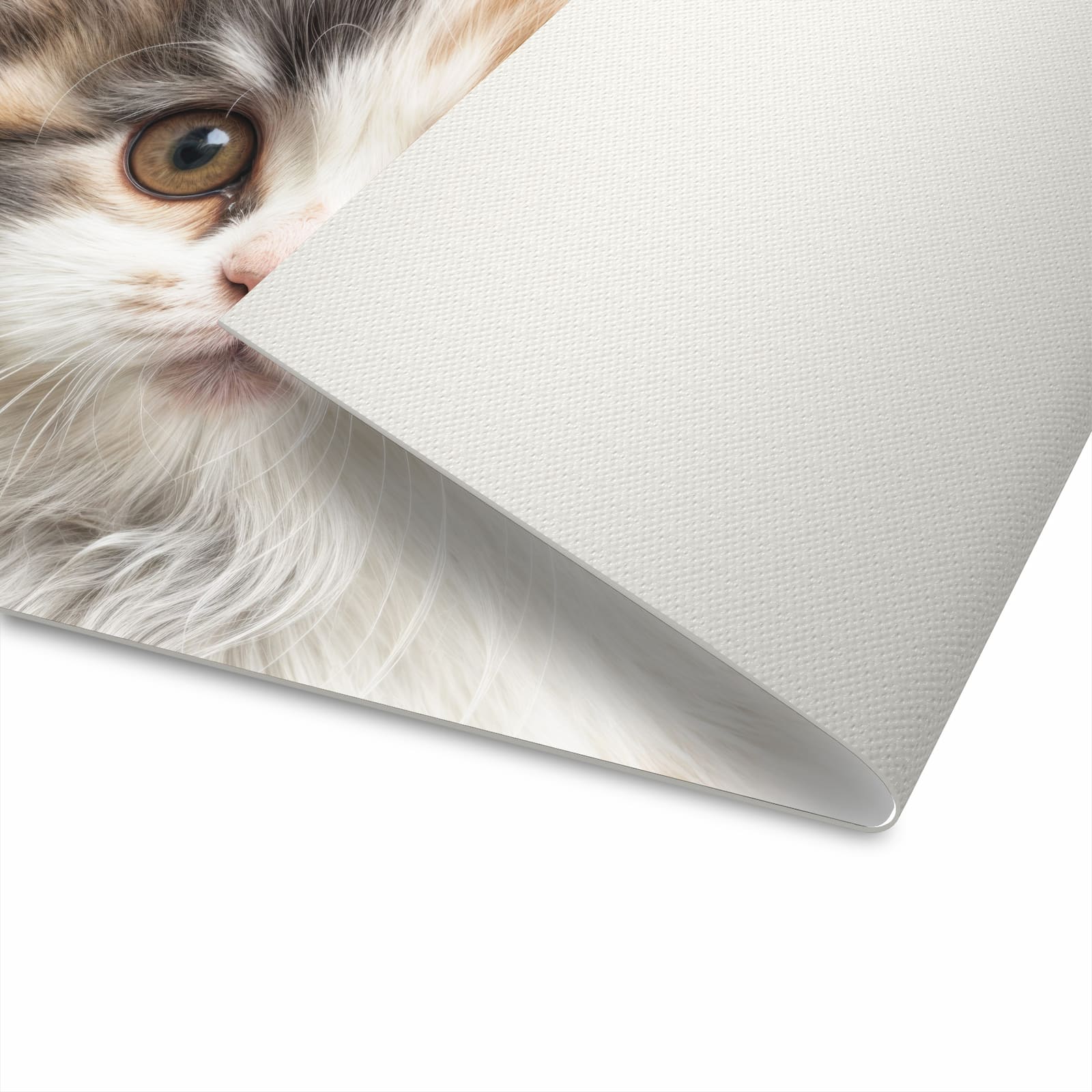 Formstabiler rutschfester Küchenläufer mit Motiv Flauschige Katze in Unterseite