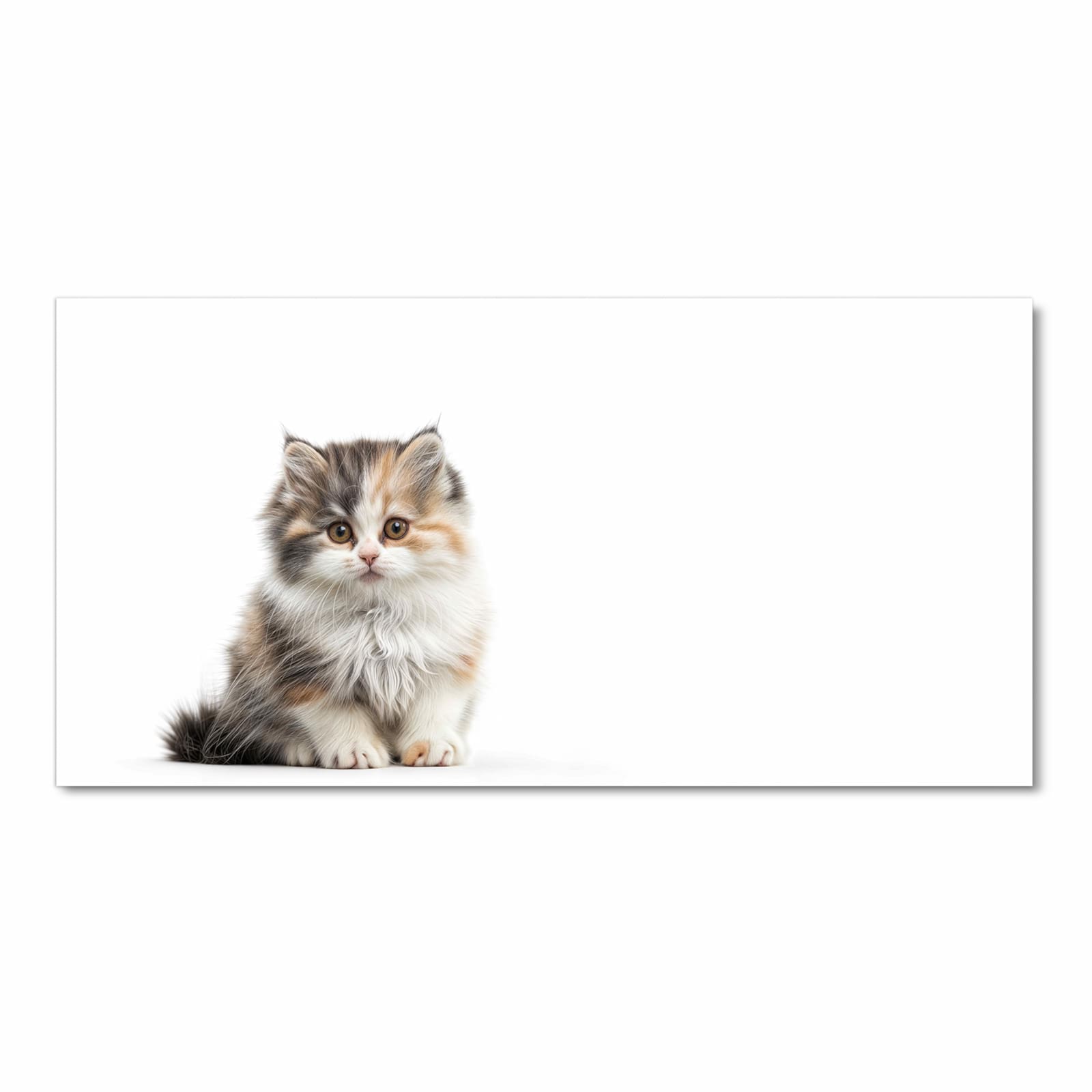 Rutschfester Küchenläufer mit Motiv Flauschige Katze in Frontansicht für sicheren Stand