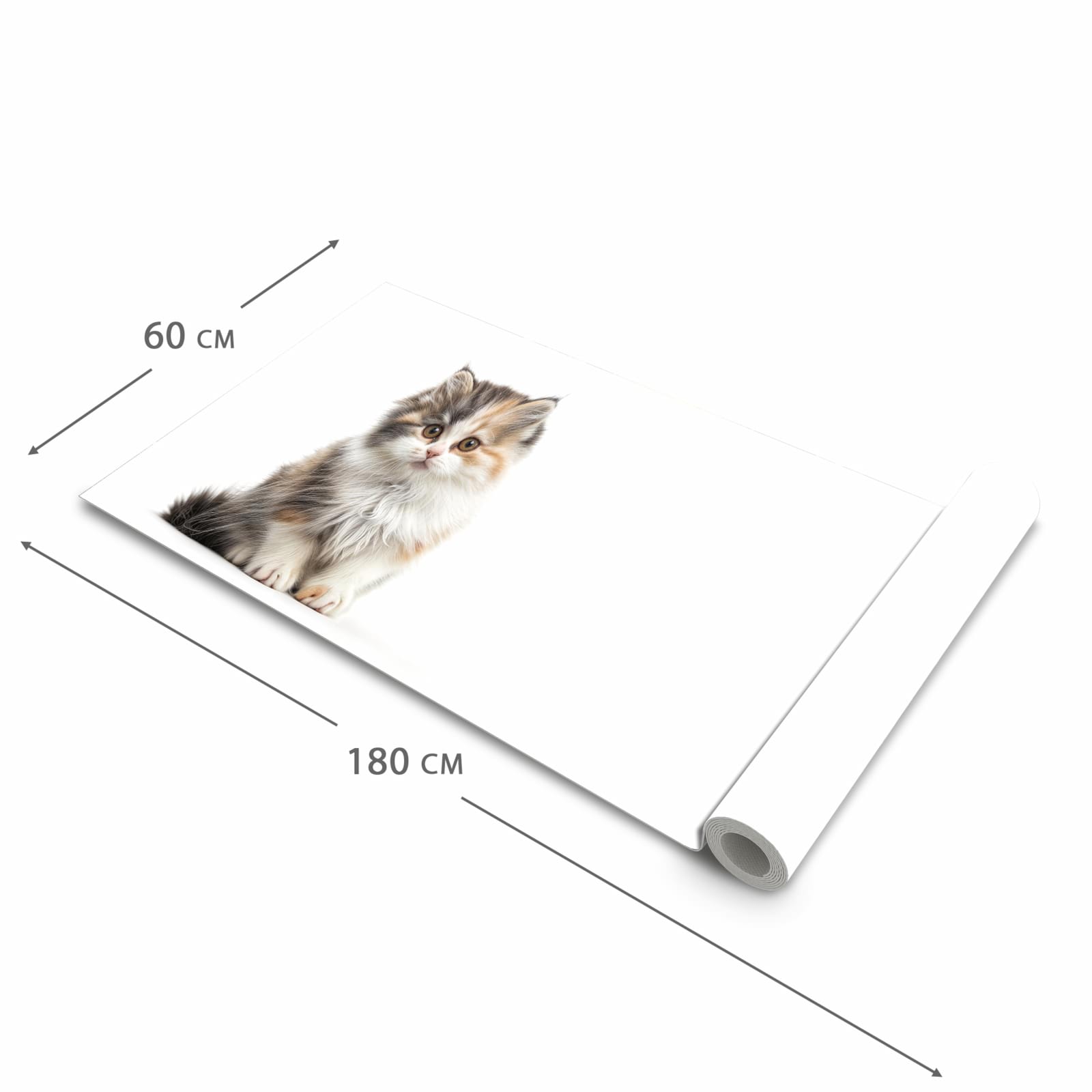 Komfortabler waschbarer Läufer für die Küche mit Motiv Flauschige Katze in der Grösse 60x270 cm