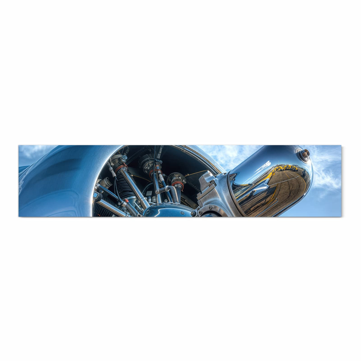 Fleckenresistenter rutschfester Küchenteppich mit Motiv Flugzeugmotor in Frontansicht