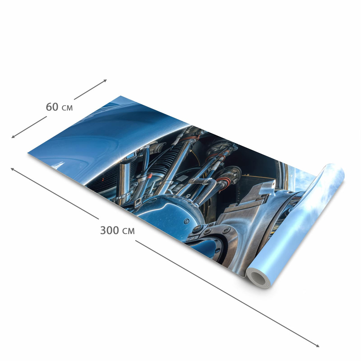 Abriebfester Küchenteppich mit Motiv Flugzeugmotor in der Grösse 60x270 cm für die Küche