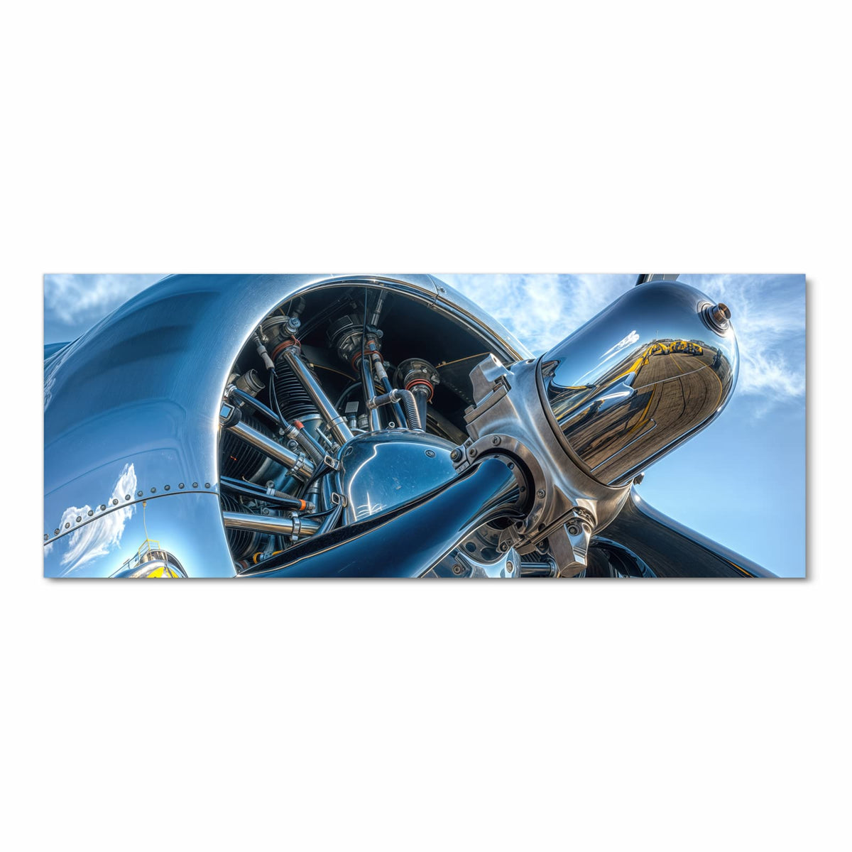UV-beständiger Küchenteppich mit Motiv Flugzeugmotor in Frontansicht
