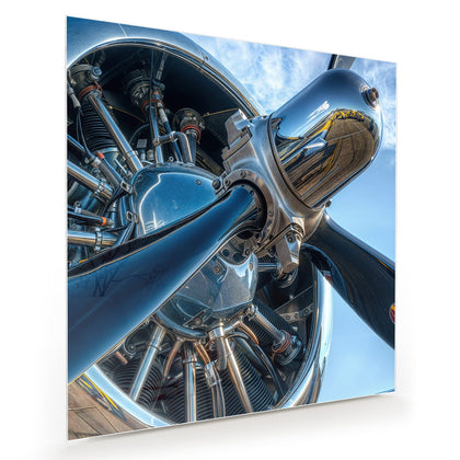 Wandbild mit dem Motiv Propeller aus Chrom