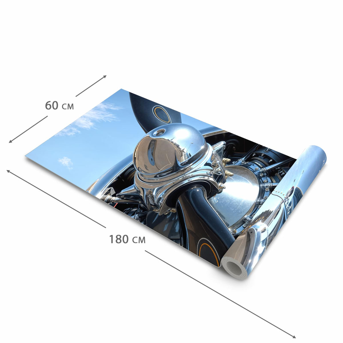 Rutschfester Küchenläufer mit Motiv Flugzeugpropeller in der Grösse 60x240 cm