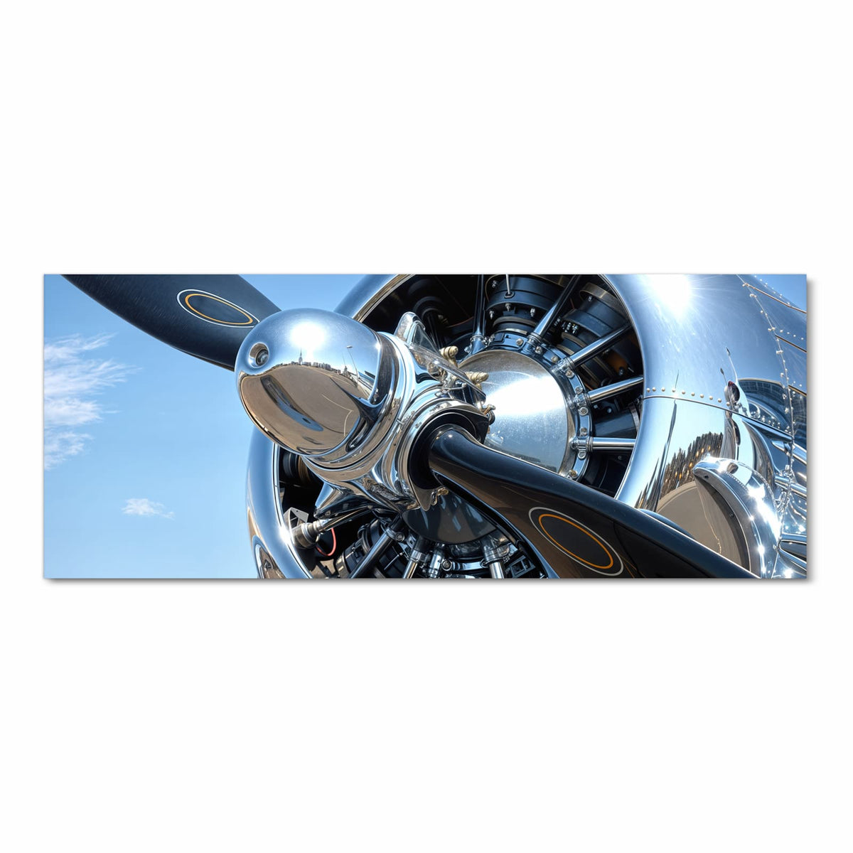 Rutschfester langer Teppich für Flur mit Motiv Flugzeugpropeller in Frontansicht