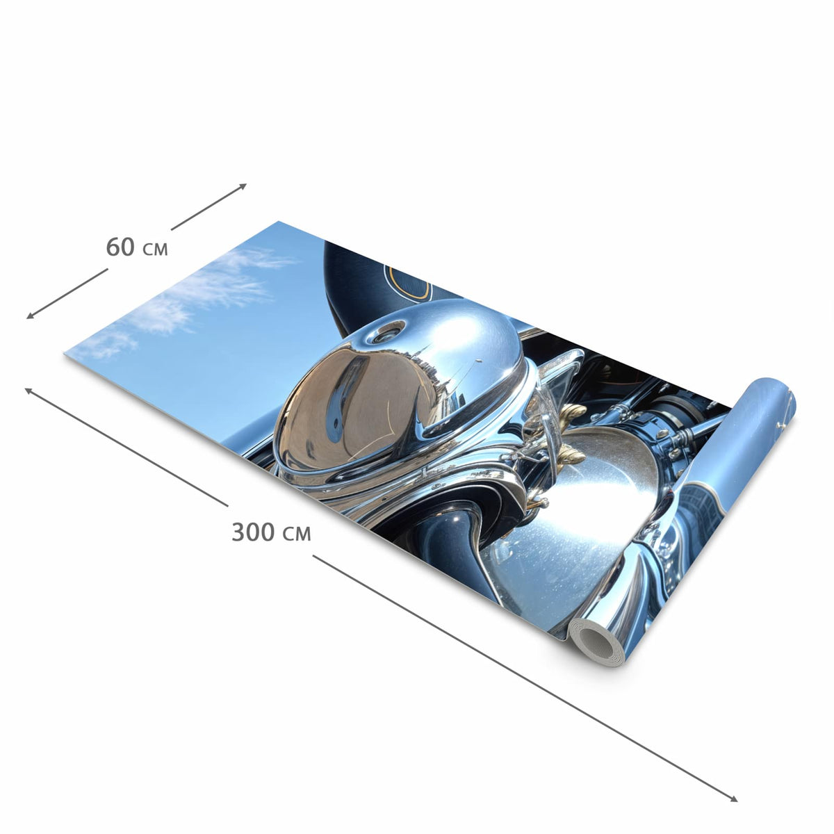 Strapazierfähiger moderner Küchenläufer mit Motiv Flugzeugpropeller in der Größe 60x270 cm