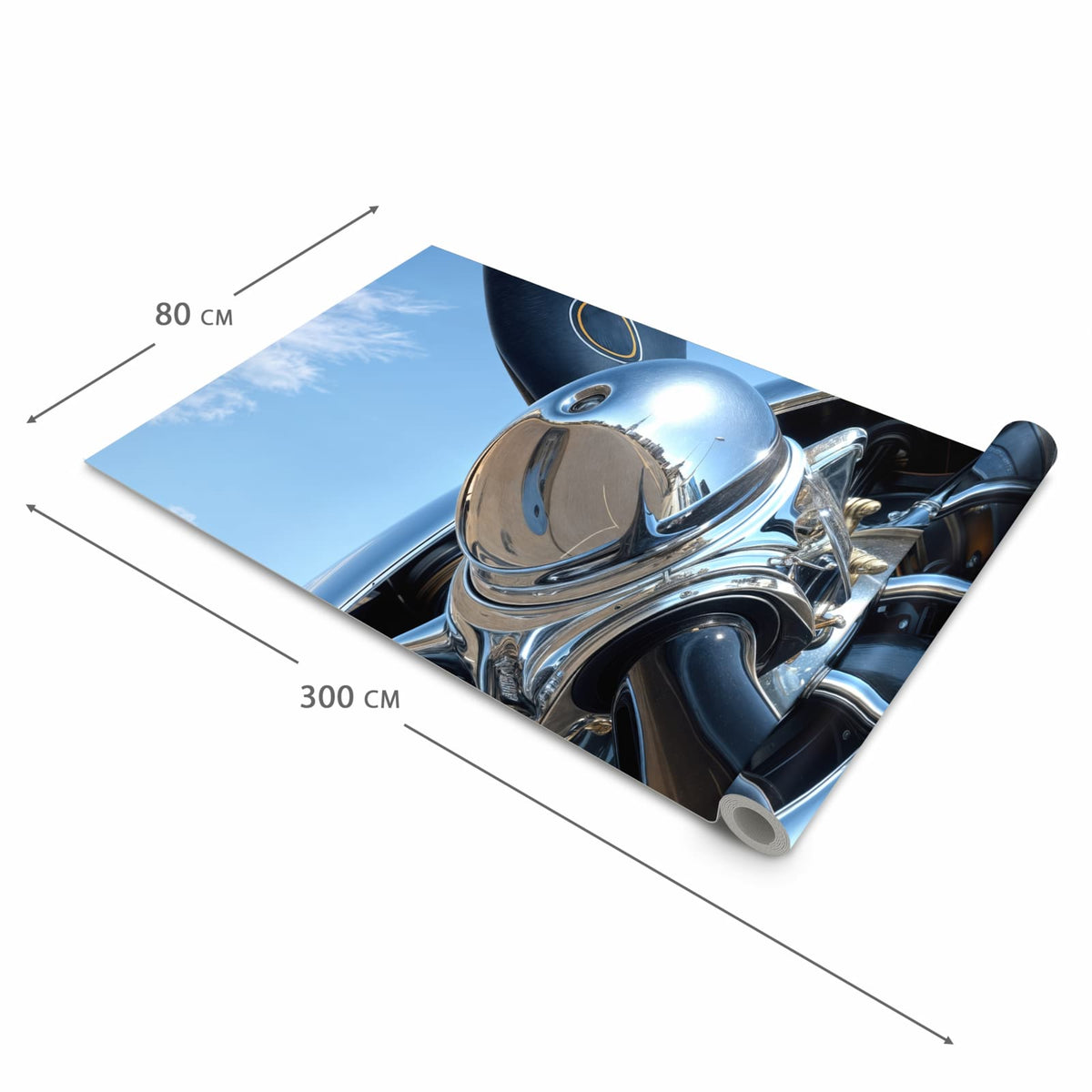 Abwaschbarer Küchenteppich mit Motiv Flugzeugpropeller in der Größe 60x270 cm schützt den Boden
