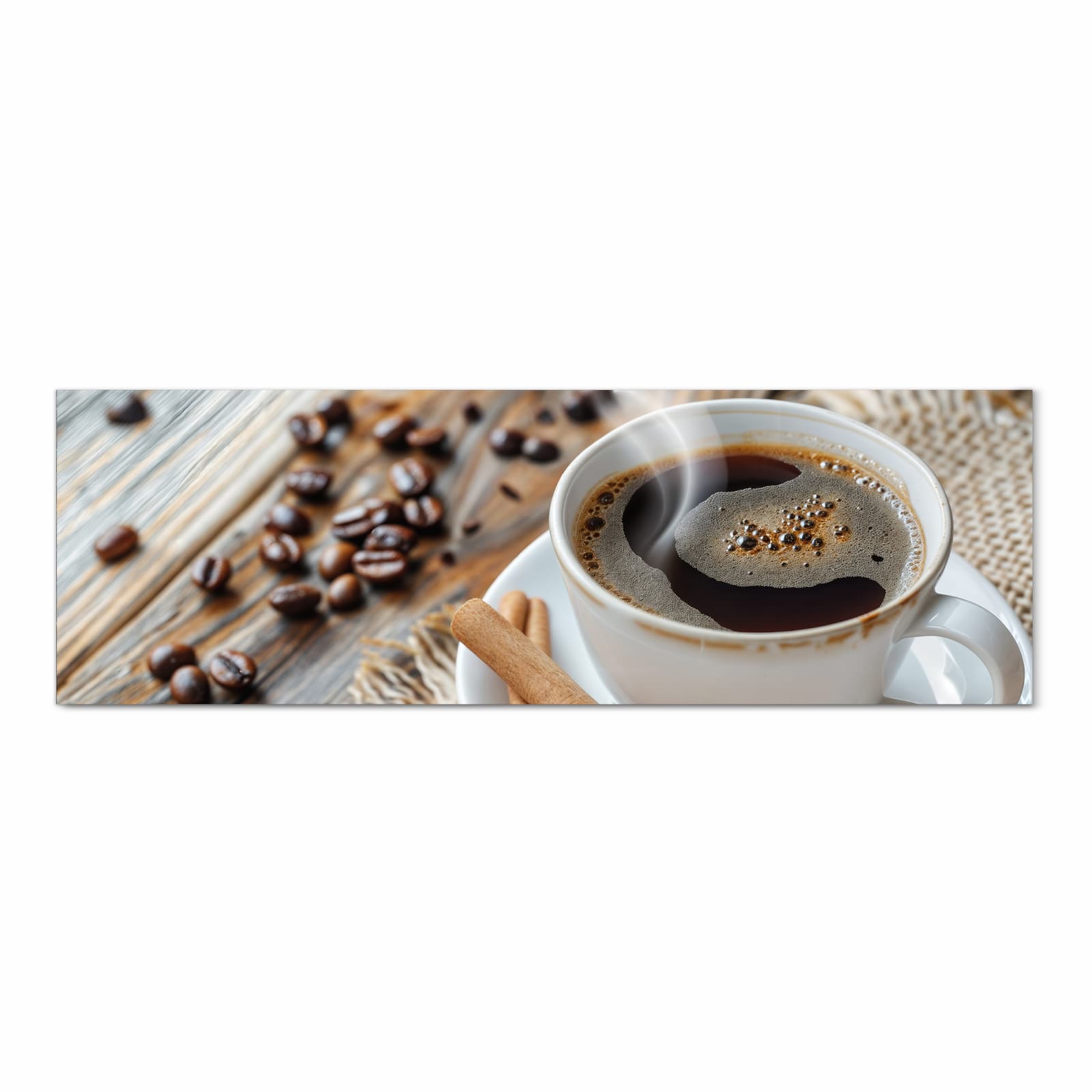 Ordnungsschaffender Küchenteppich mit Motiv Kaffee Zimt in Frontansicht für Übersicht