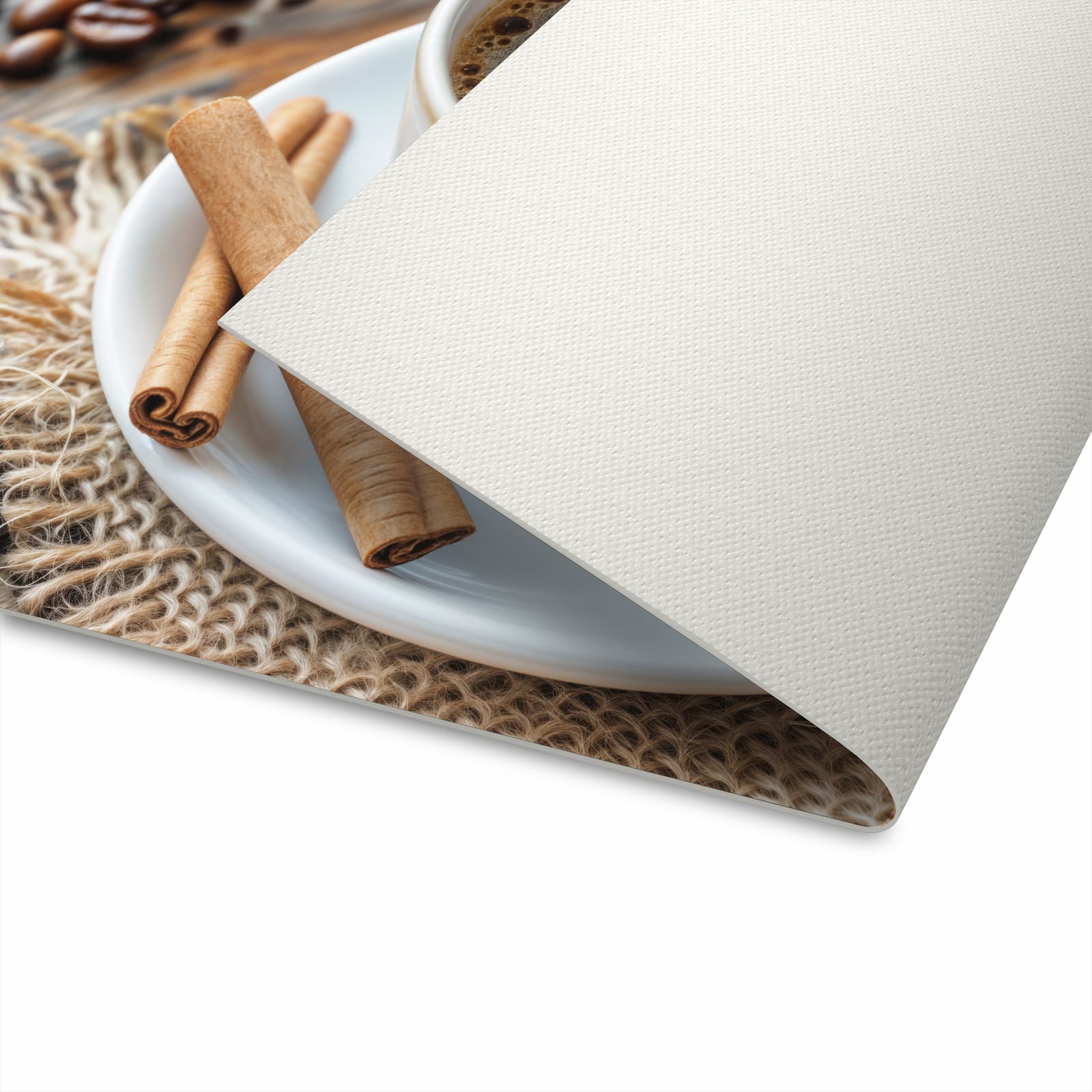 Bodenschonender rutschfester Küchenläufer mit Motiv Kaffee Zimt in Unterseite