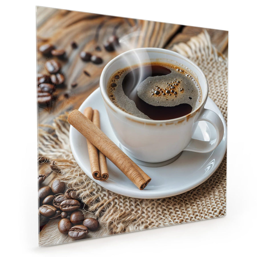 Maße Küchenrückwand Kaffee mit Zimtstangen aus Glas