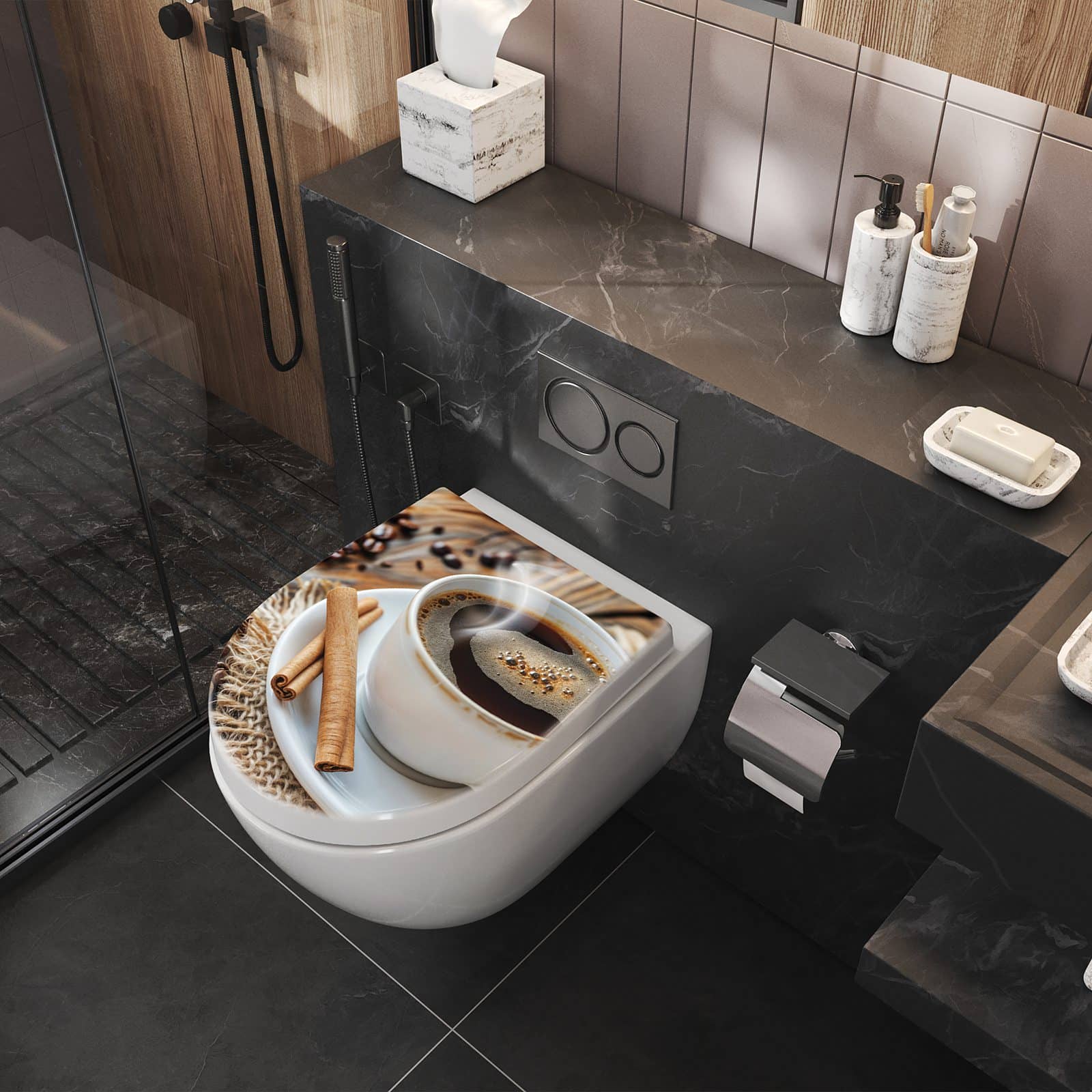 WC-Sitz mit Absenkautomatik Kaffee Zimt