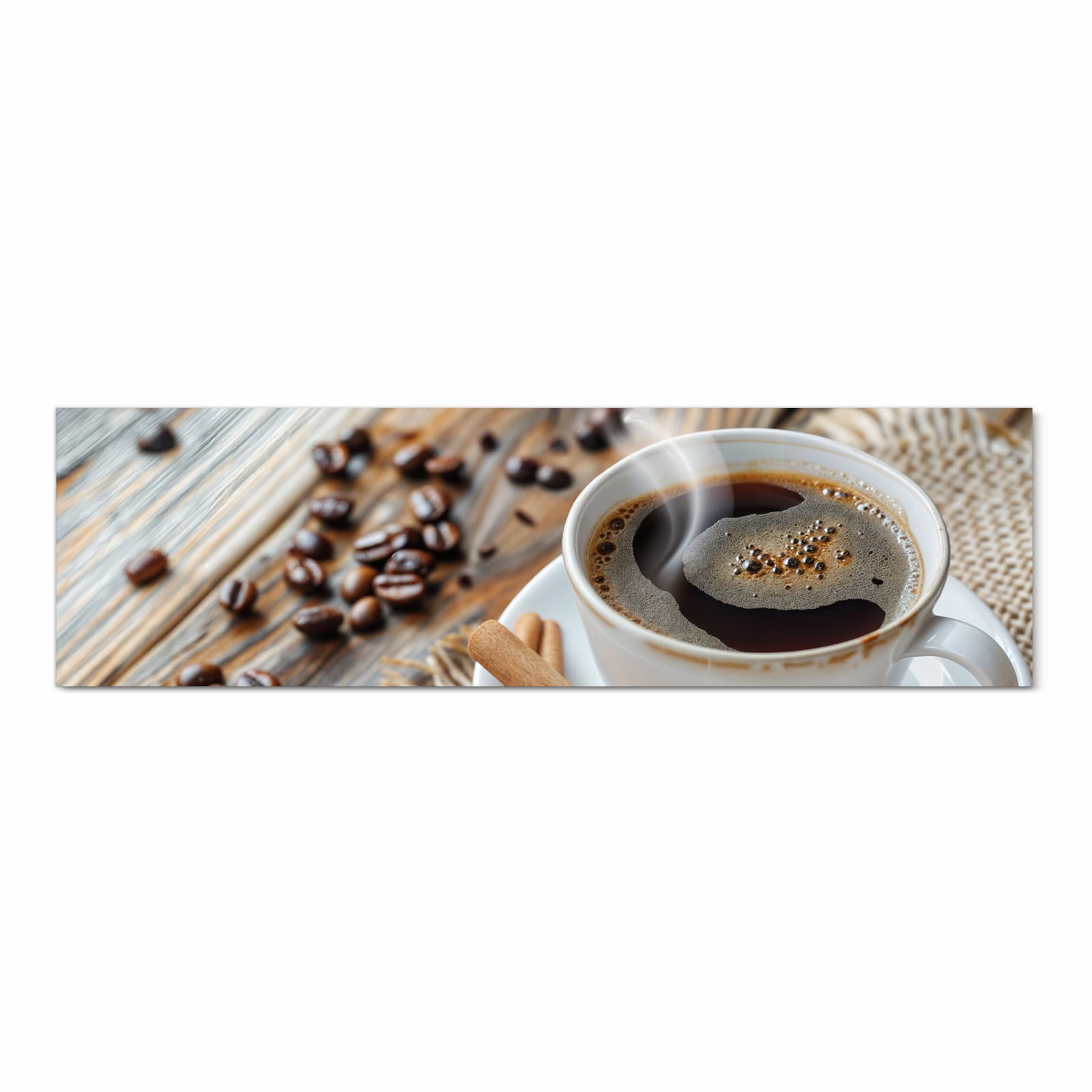 Bodenschonender Küchenteppich mit Motiv Kaffee Zimt in Frontansicht