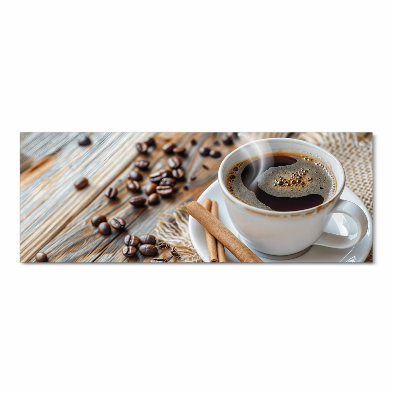 Formstabiler Küchenteppich mit Motiv Kaffee Zimt in Frontansicht