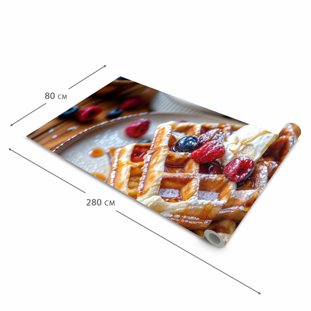 Komfortabler Küchenläufer mit Motiv Belgische Waffeln in der Grösse 60x180 cm