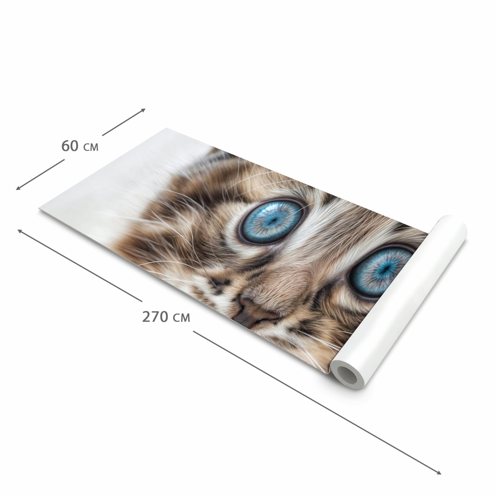 Bodenschonender rutschfester Küchenteppich mit Motiv Blaue Augen Kätzchen in der Grösse 60x150 cm