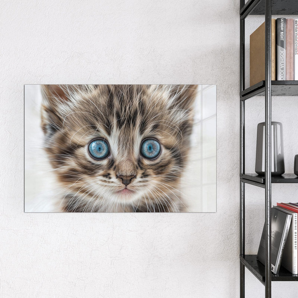 9 Größen – von 30 × 30 bis 120 × 90 cm – Magnettafel - Blauäugiges Kätzchen